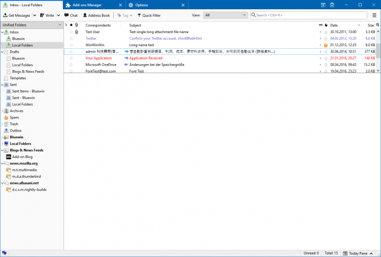 Thunderbird with the Photon UI