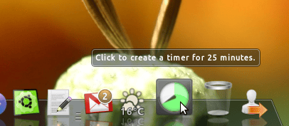 25 minute timer on Docky Linux dock app.