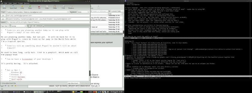 Screenshot of Federico Mena's desktop