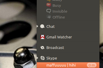 Skype in messaging Menu
