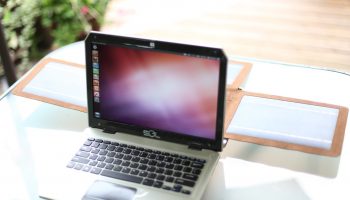 Sol laptop solar panels unfolded