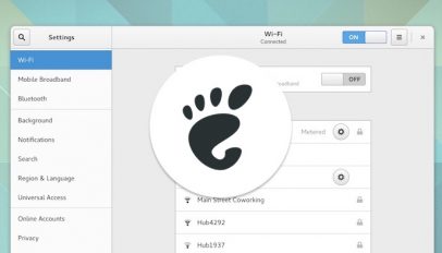 gnome logo over settings app