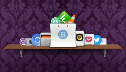 apps on a shelf