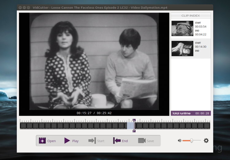 vidcutter app running on Ubuntu
