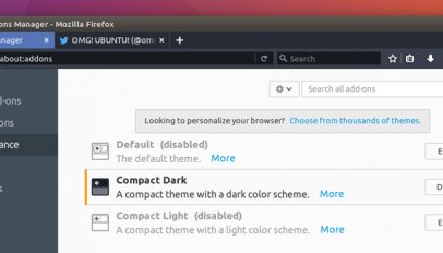 firefox dark compact theme on ubuntu