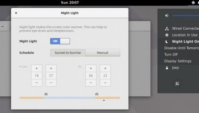 night light in gnome 3.24