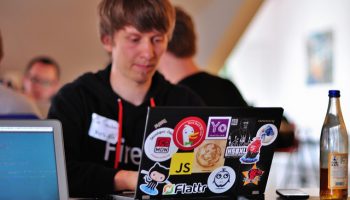 someone using a laptop