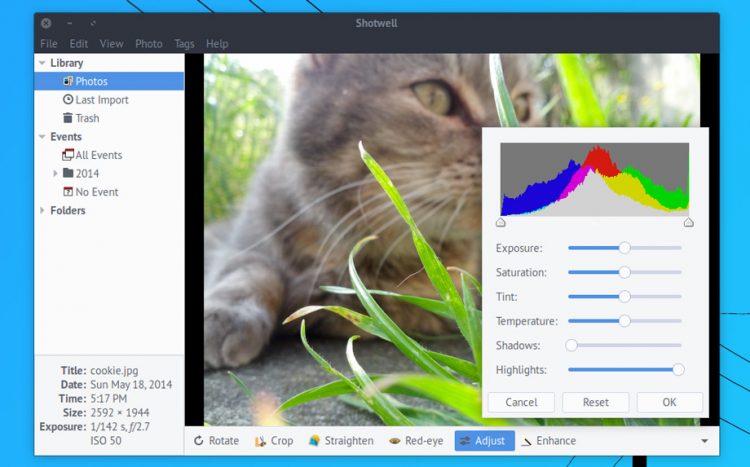 Shotwell photo manager and editor