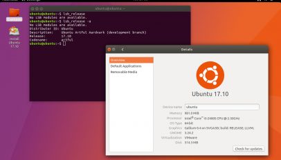 Ubuntu 17.10 desktop screenshot