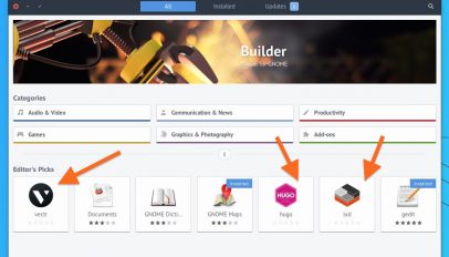 snap apps as editor's picks in Ubuntu Software