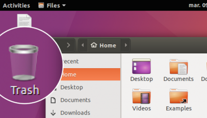 ubuntu trash can on desktop