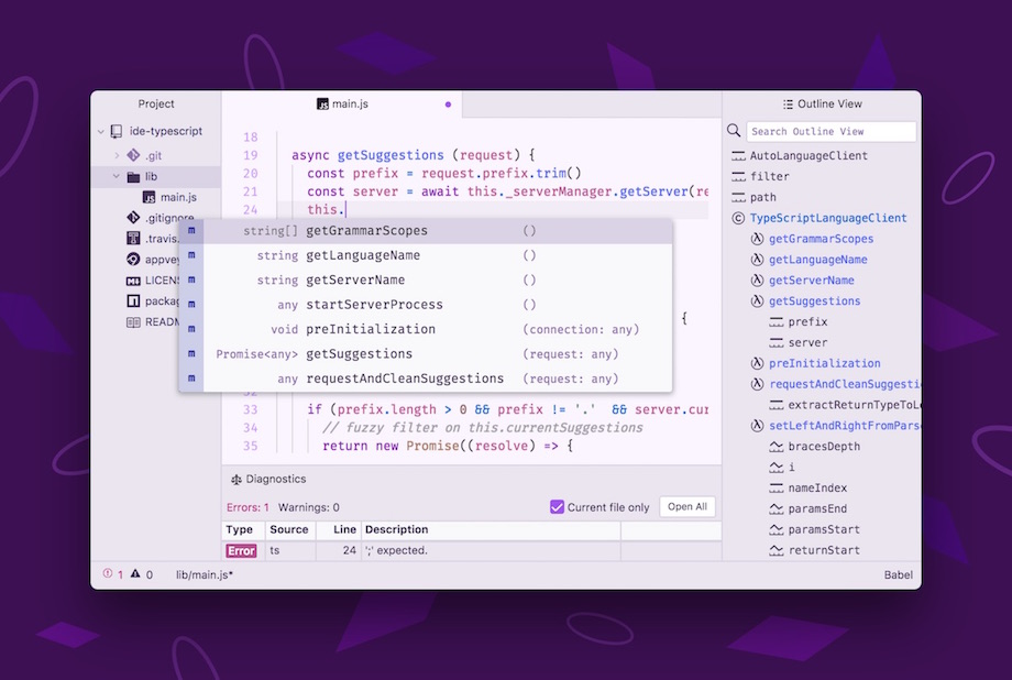 The atom Text Editor screenshot