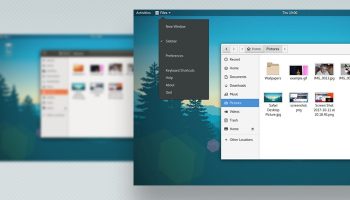 GNOME screenshot with app menu in view