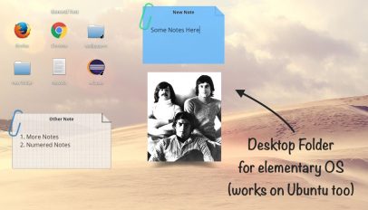 elementary desktop folder app with text