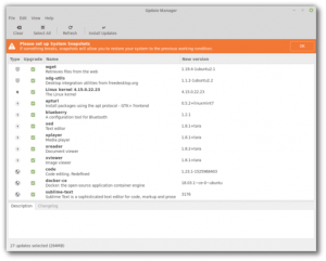 mint update in Linux Mint 19