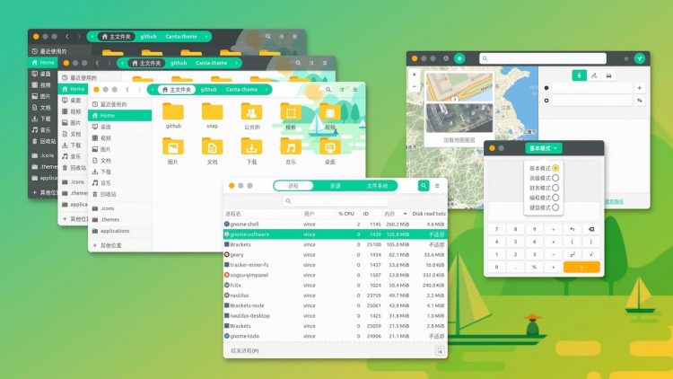 canta gtk theme with rounded corners