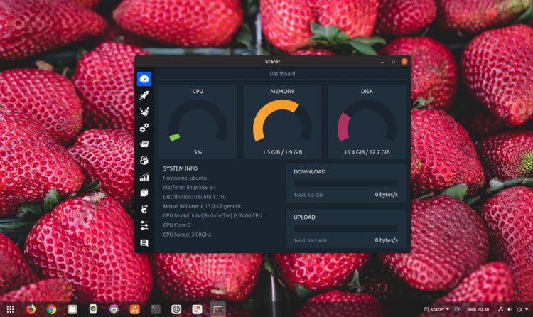 Stacer system optimiser on ubuntu 17.10