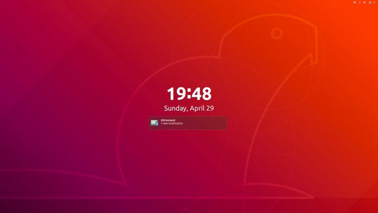 screenshot of the gnome shell lock screen