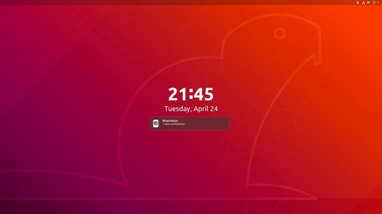 Ubuntu 18.04 lock screen.