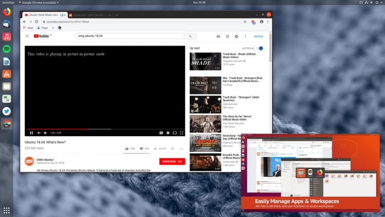 youtube video runs in chrome picture in picture mode