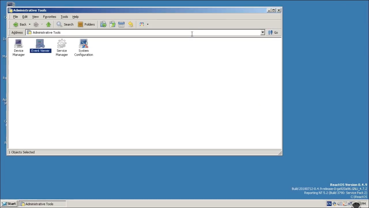 reactos 0.4.9 screenshot