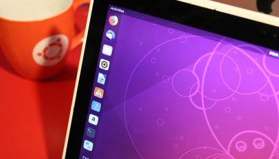 photo of ubuntu on a laptop