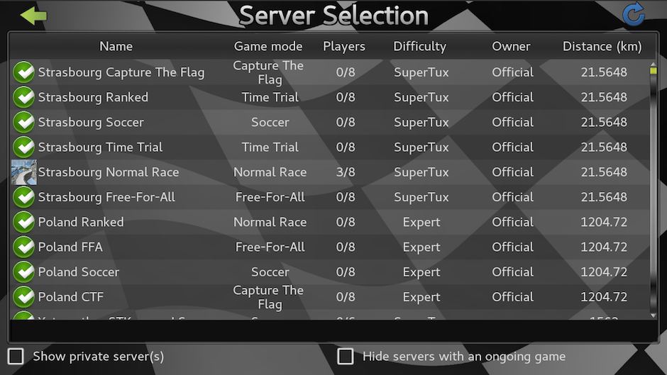 supertuxkart online servers