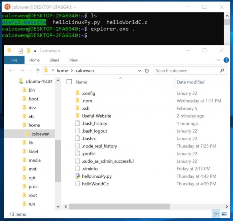 access linux files in explorer from Windows