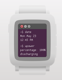 pebble time with Ubuntu watch face