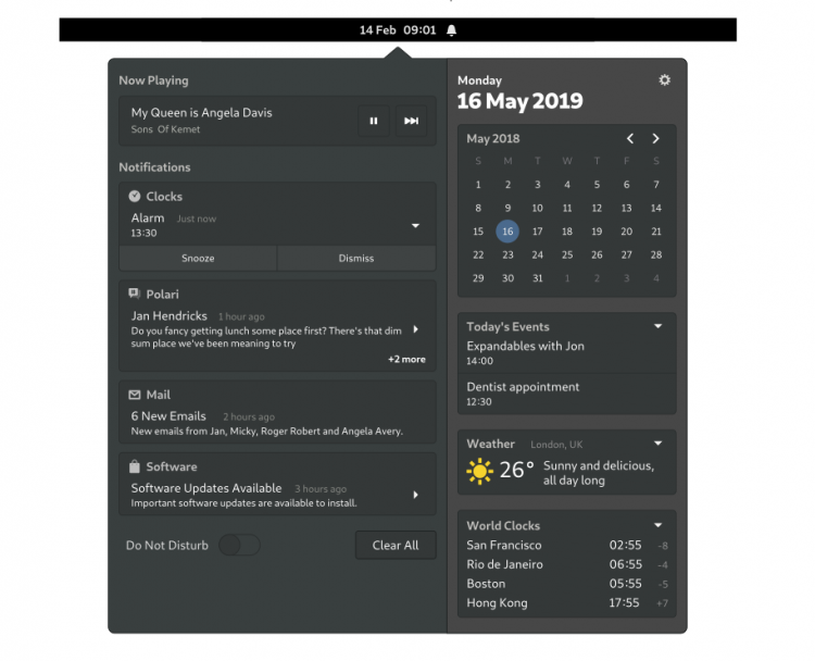 GNOME Shell Notification Mockups: Complex design