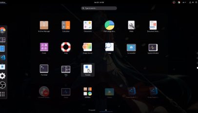gnome shell application overview screen