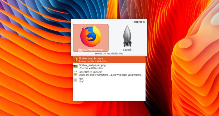Kupfer app launcher for Linux