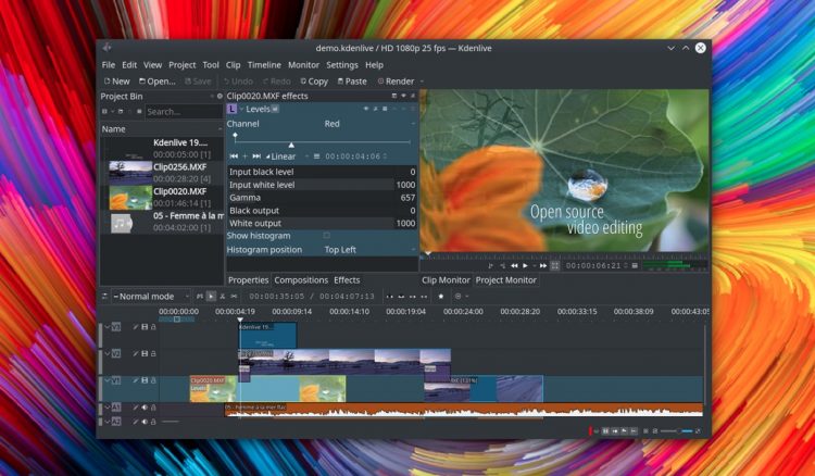 Kdenlive video editor screenshot