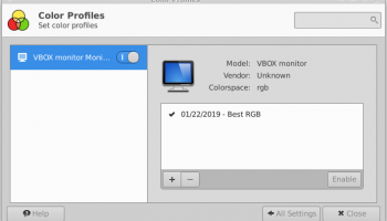 Xfce4 color profiles dialog