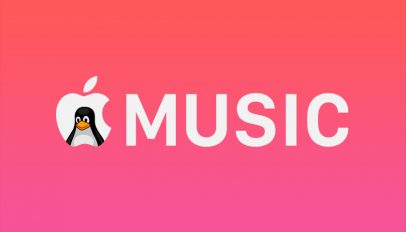 apple music logo on a pink background
