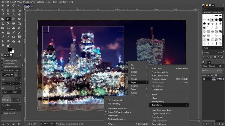 a screenshot of the glimpse image editor with on canvas controls