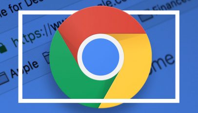 Google Chrome logo with a soft, blurred blue background