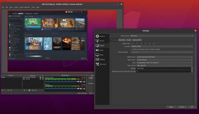 A screenshot of OBS Studio on Ubuntu 20.04