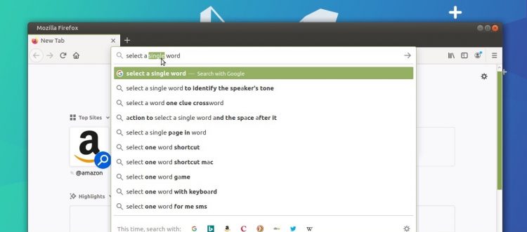 Firefox 75 address bar linux text selection
