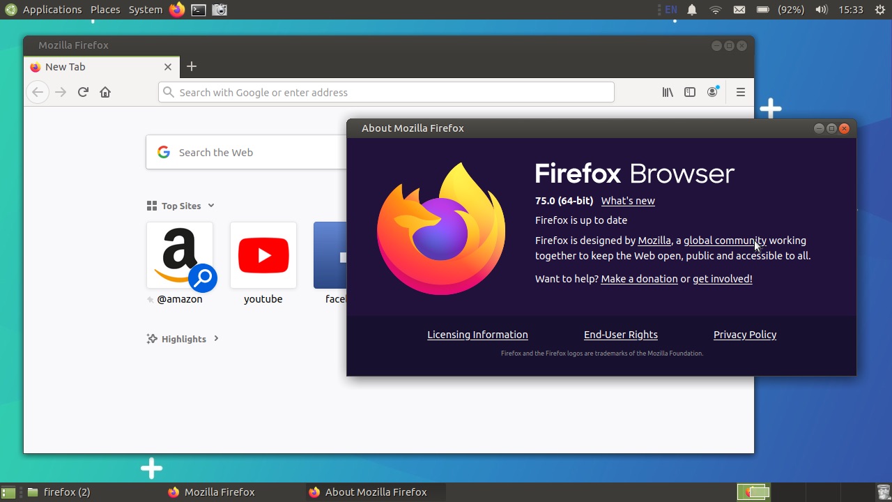 Firefox 75 screenshot