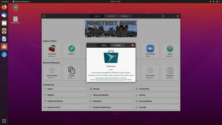 ubuntu 20.04 has a new Snap Ubuntu Software app