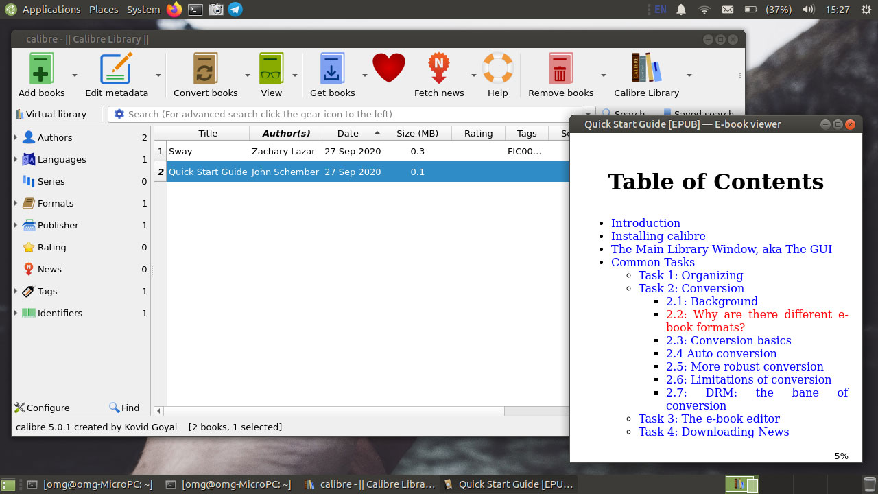 Calibre 5.0.1 screenshot