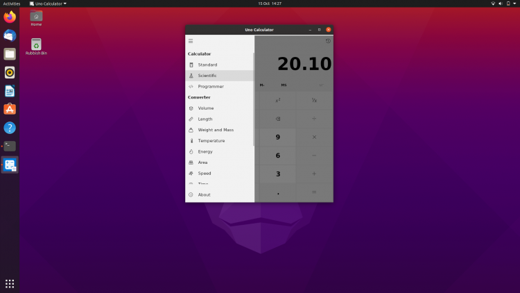 Uno Calculator can conversion options