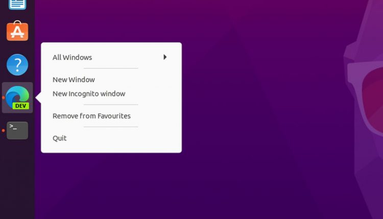 Edge for Linux Dock Item