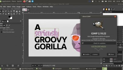 screenshot of GIMP 2.10.22 on ubuntu
