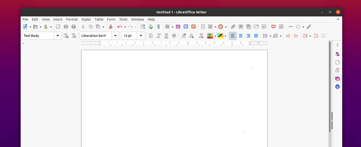 LibreOffice blank document