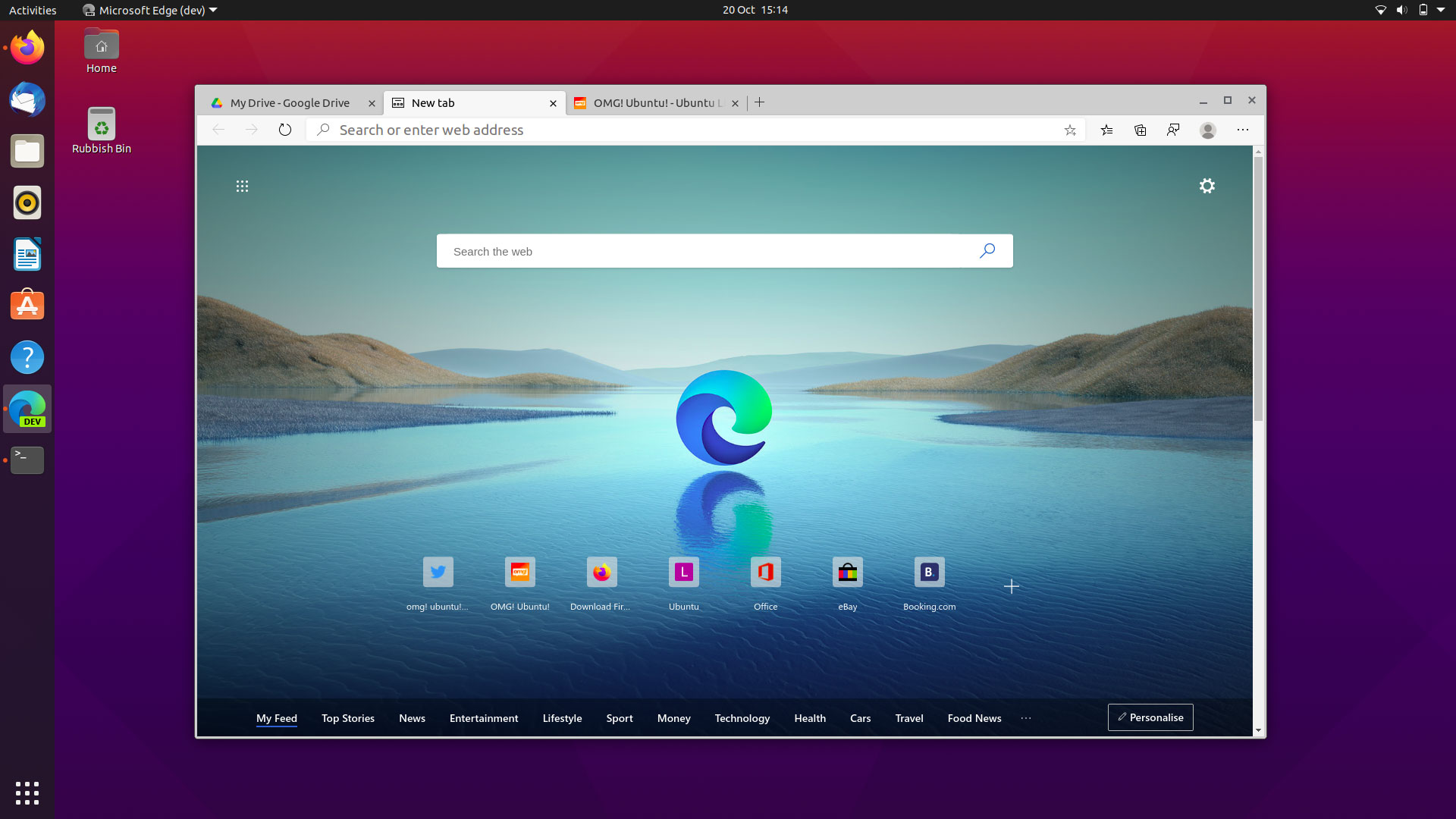 Microsoft Edge Dev for Linux