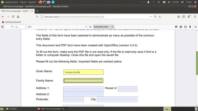 Firefox 83 AcroForm PDF Forms