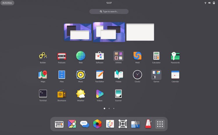 gnome 40 application picker redesign