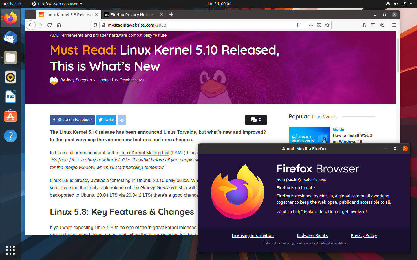 Mozilla Firefox 85